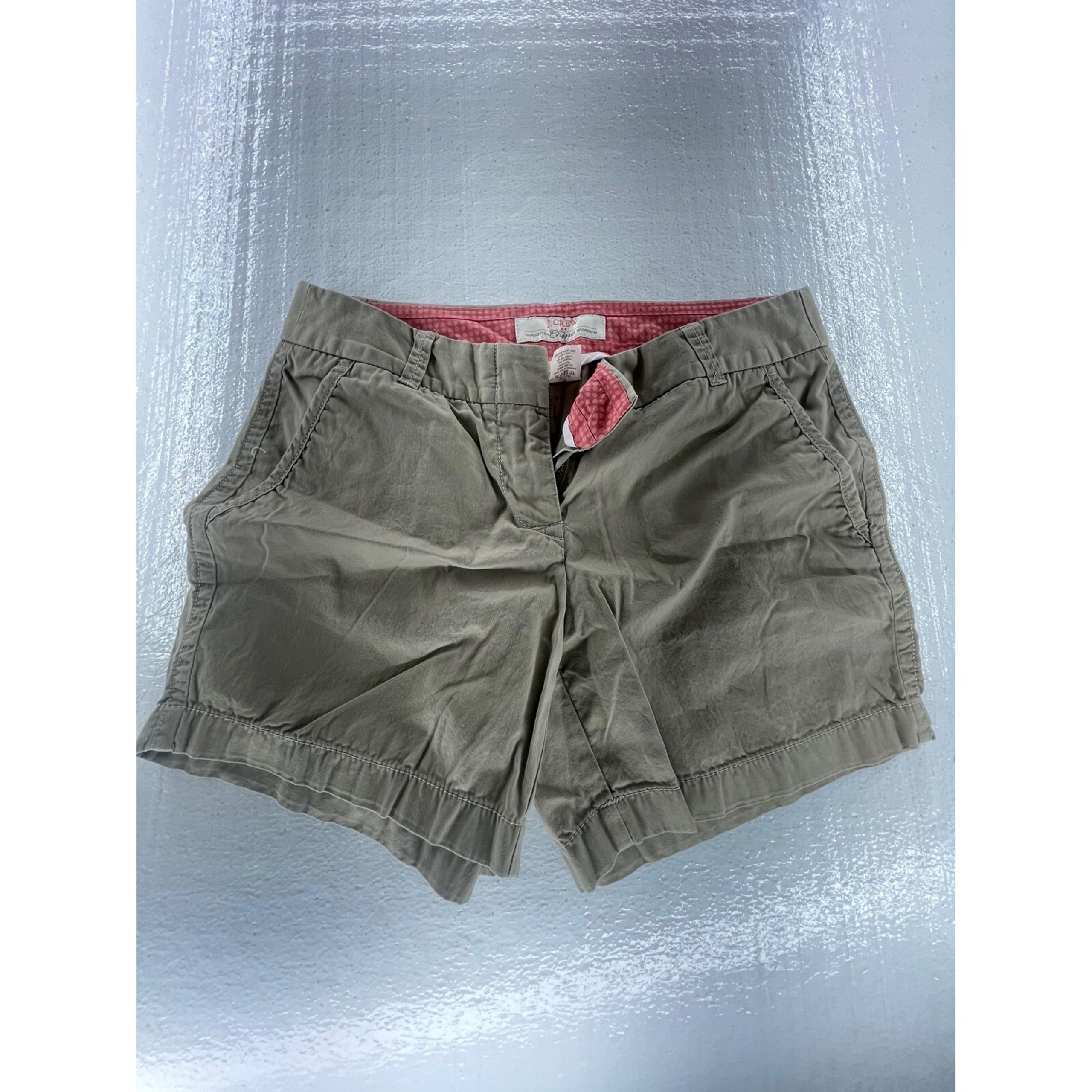 J.Crew Chino Shorts Khaki Casual Everyday Walking 100% Cotton Womens Size 0