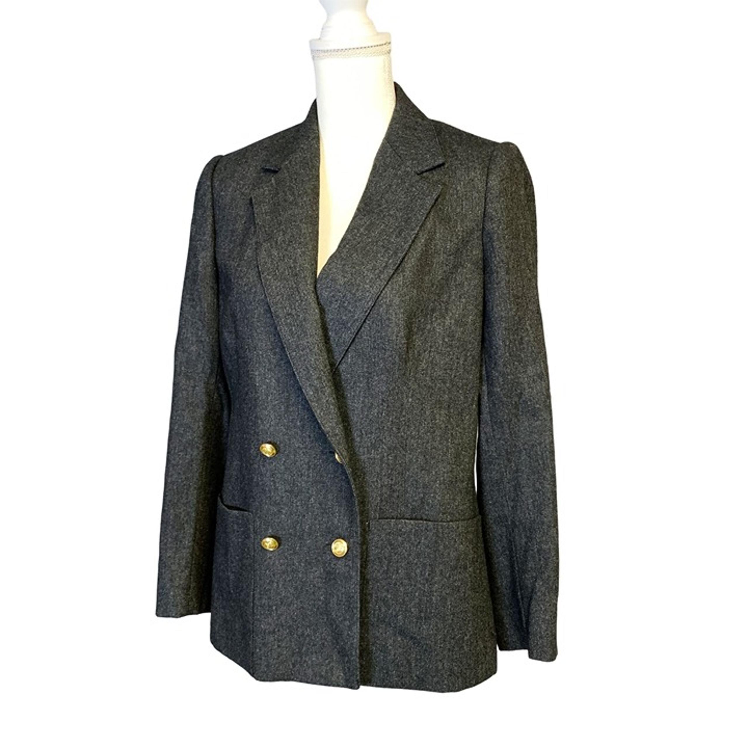 Vtg The Talbots David Brooks Ltd Wool Blend Gray Blazer Suit Jacket Size 10