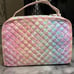 Luv Betsey Johnson Quilted Cosmetic Bag Hearts Butterflies Pink Purple NWT 52