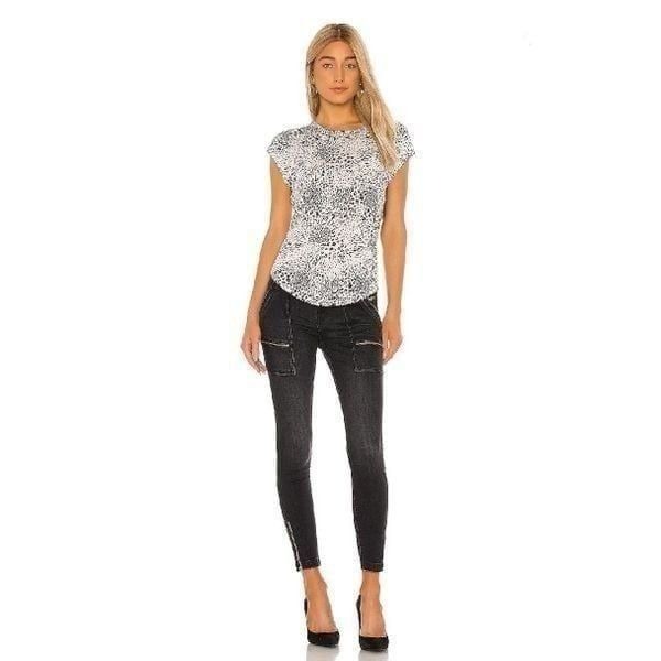 Joie Denim Park Skinny E Mid-Rise Jeans in Noir Black Size 29
