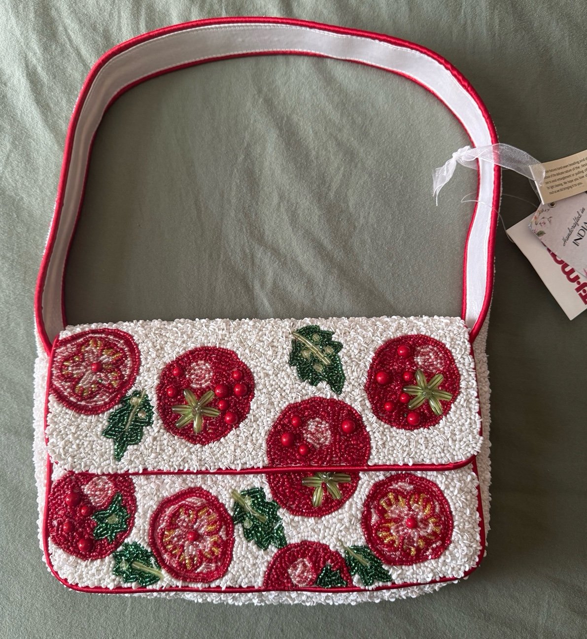 Viral Tomato Beaded Bag - Made in India