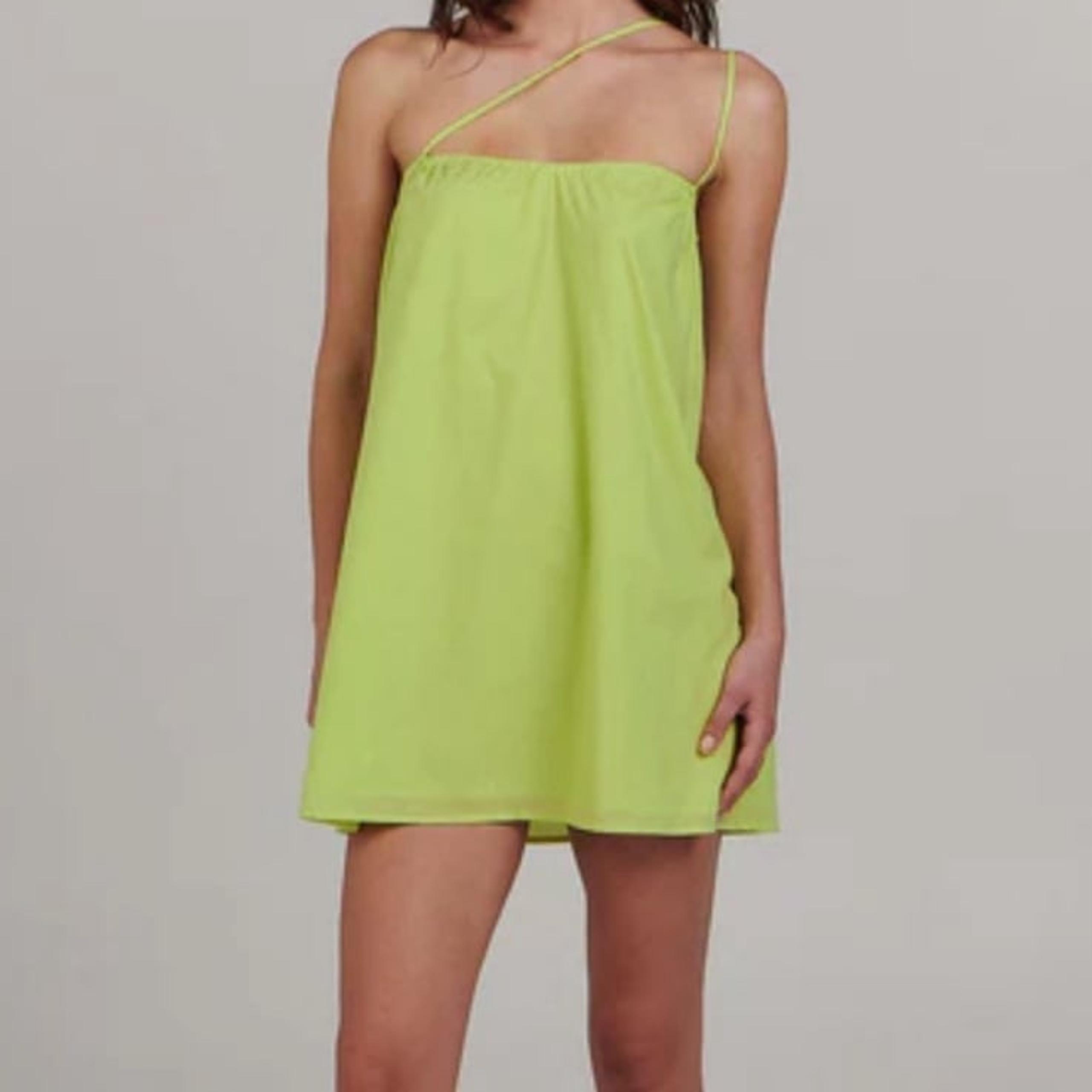 Nwt charlie holiday Alfie Mini Dress lime green size 10 Anthropologie