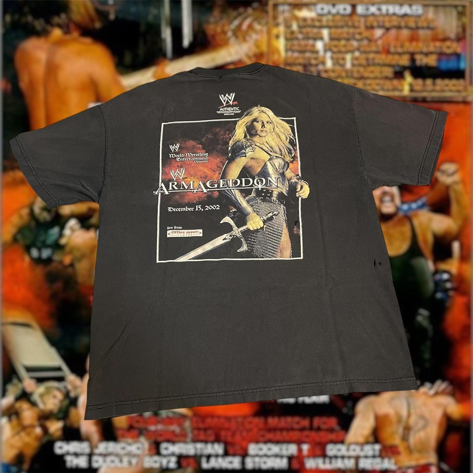 Vintage 2002 WWE Armageddon POV Torrie Wilson Wrestling Tee
