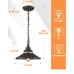 Industrial Pendant 1-Light, Black Vintage Pendant Light for Dining Room