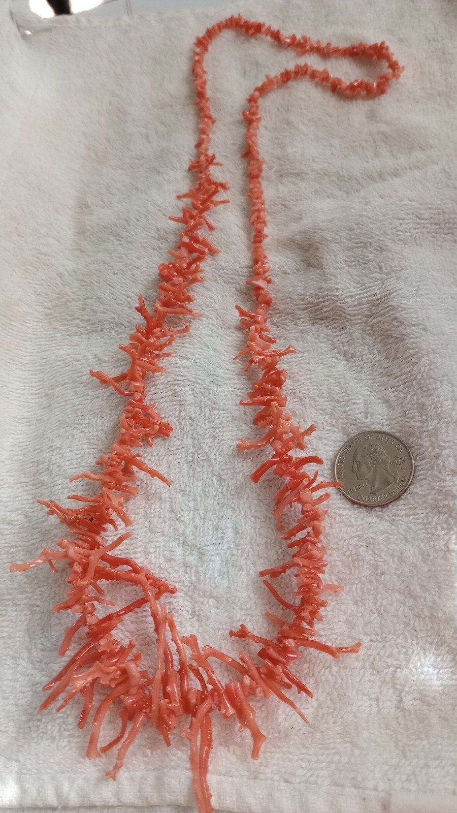 Pink coral necklace