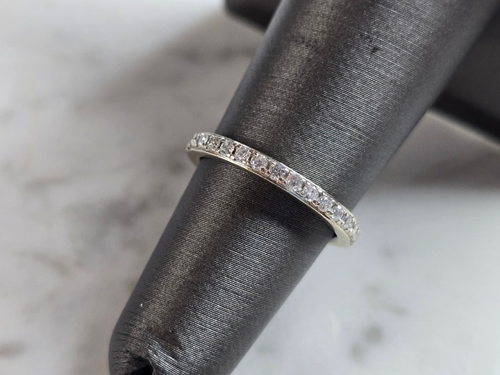 Womens Vintage Estate 14k White Gold Diamond Ring 2.5g E6173