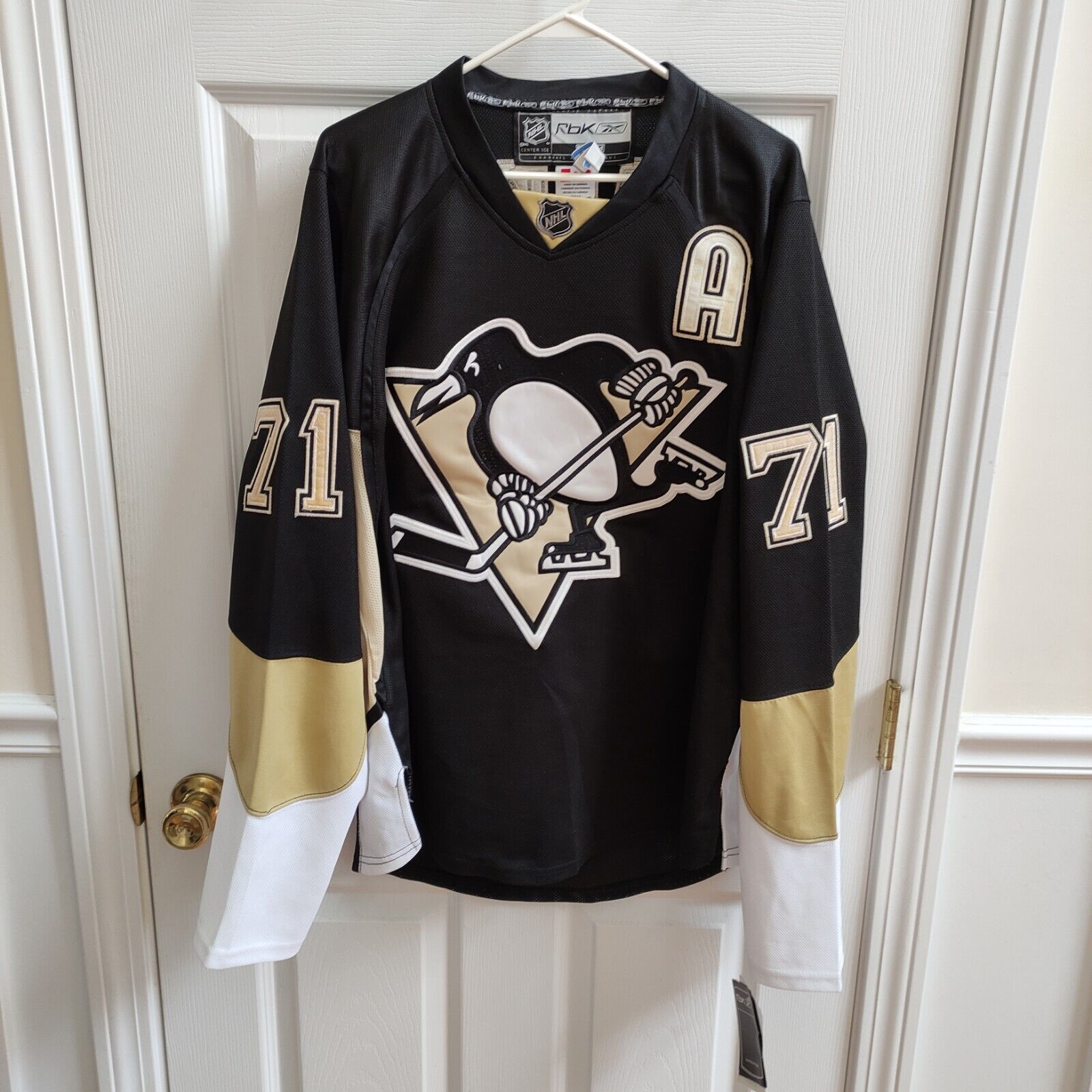 New Reebok CCM Evgeni Malkin #71 Pittsburgh Penguins NHL Hockey Jersey Black 52