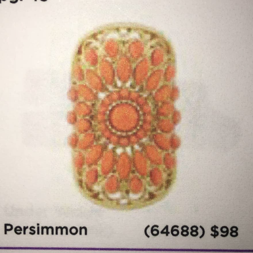 NWB Lia Sophia Persimmon Ring Gold Orange Women's Size 8