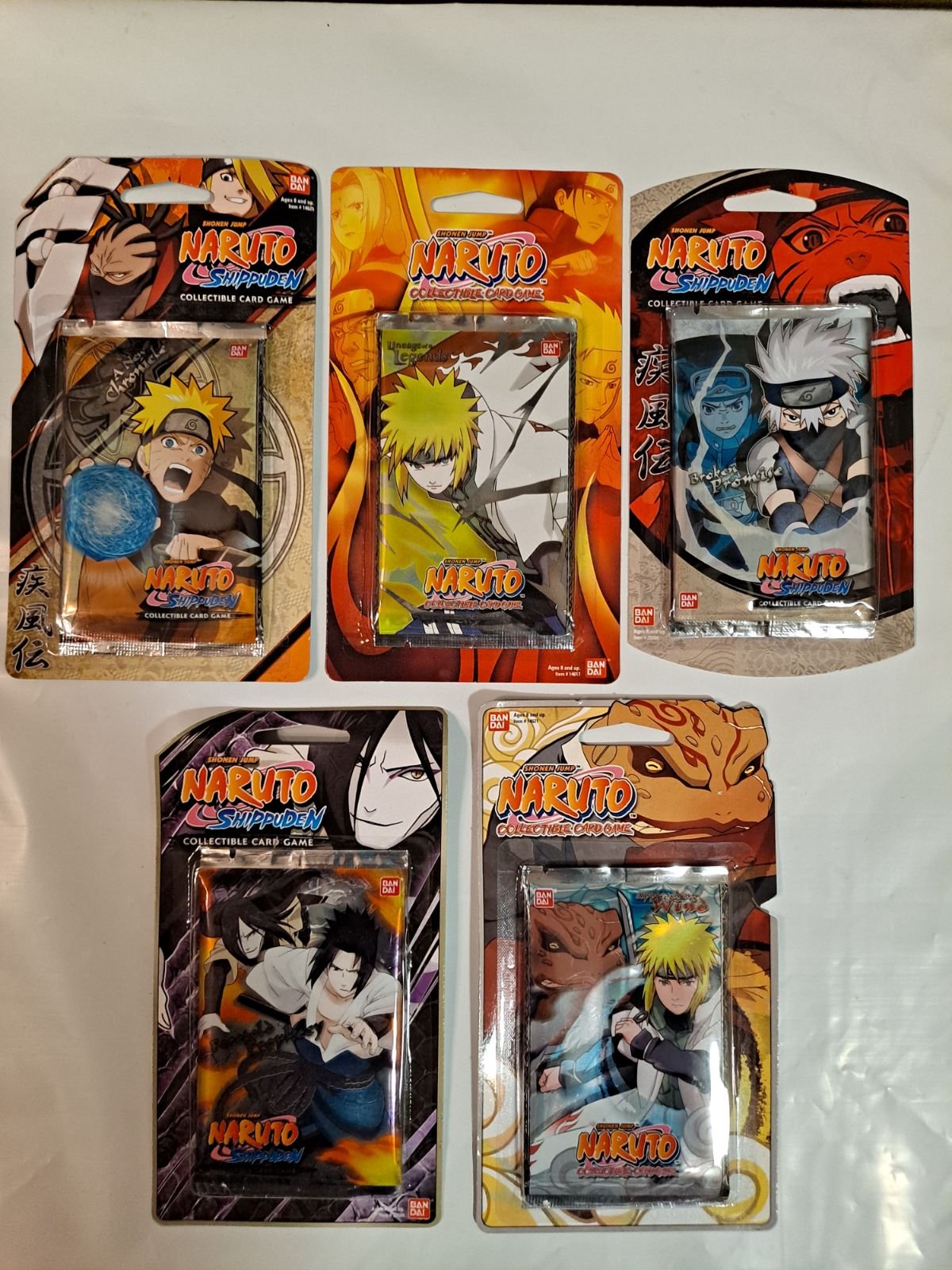 5X NARUTO BLISTER BOOSTER PACKS LOT NARUTO CARD GAME TCG CCG