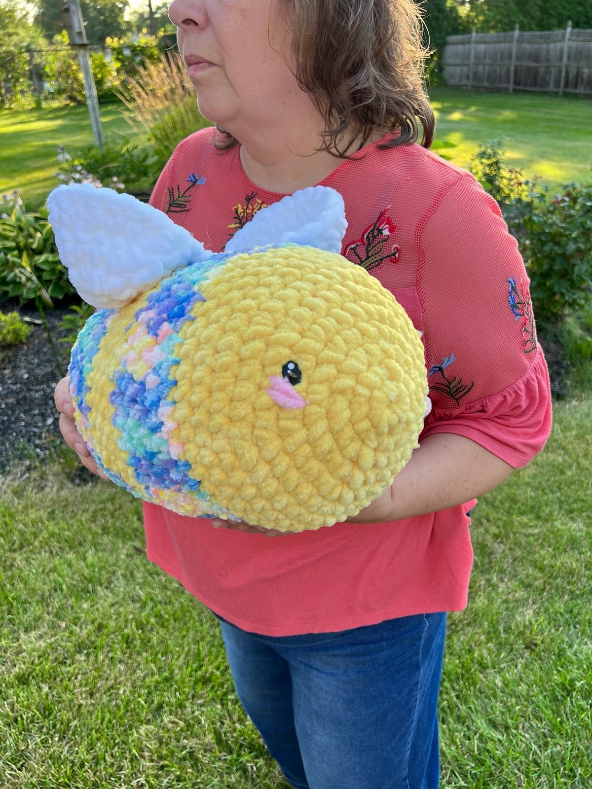 Handmade Jumbo Crochet Chenille Bee
