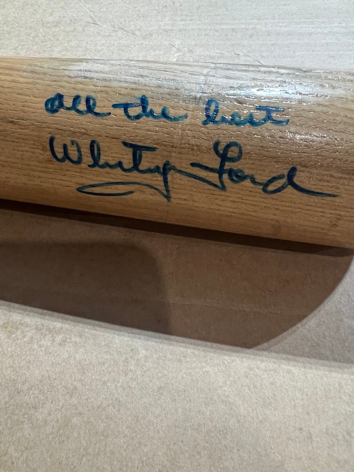 Whitey Ford autographed baseball bat