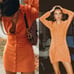 With Jean | Andy Dress Maple Ruched Front Slinky Shirt Dress Orange XS