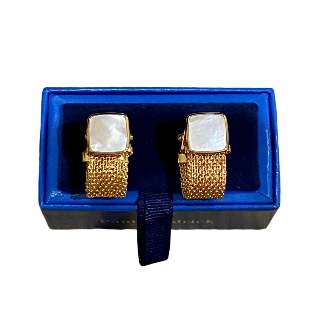 Gold Chain Mother of Pearl Cufflinks