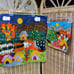 Handcrafted Cloth 3D Embroiderd Colorful Farming Harvesting Wall Decor 18 & 12