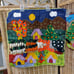 Handcrafted Cloth 3D Embroiderd Colorful Farming Harvesting Wall Decor 18 & 12