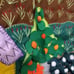 Handcrafted Cloth 3D Embroiderd Colorful Farming Harvesting Wall Decor 18 & 12