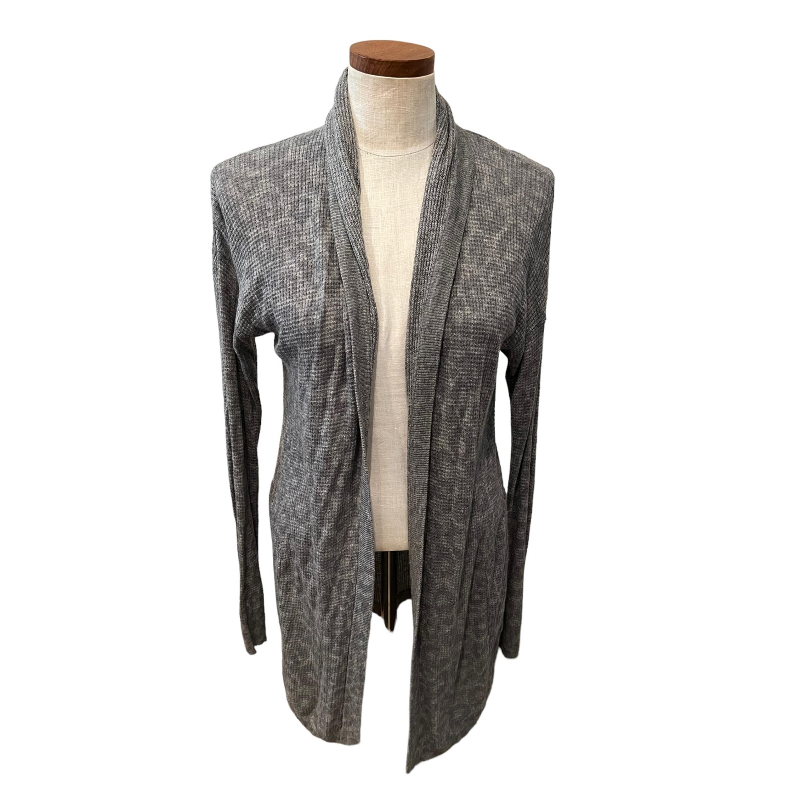 Rebecca Taylor animal print duster cardigan sweater gray S