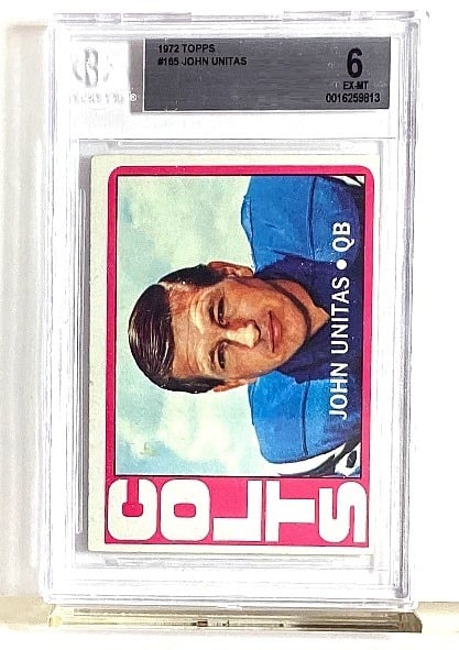John (Johnny) Unitas 1972 Topps #165 BGS 6 EXCELLENT/MINT Colts HOF FREE SHIP