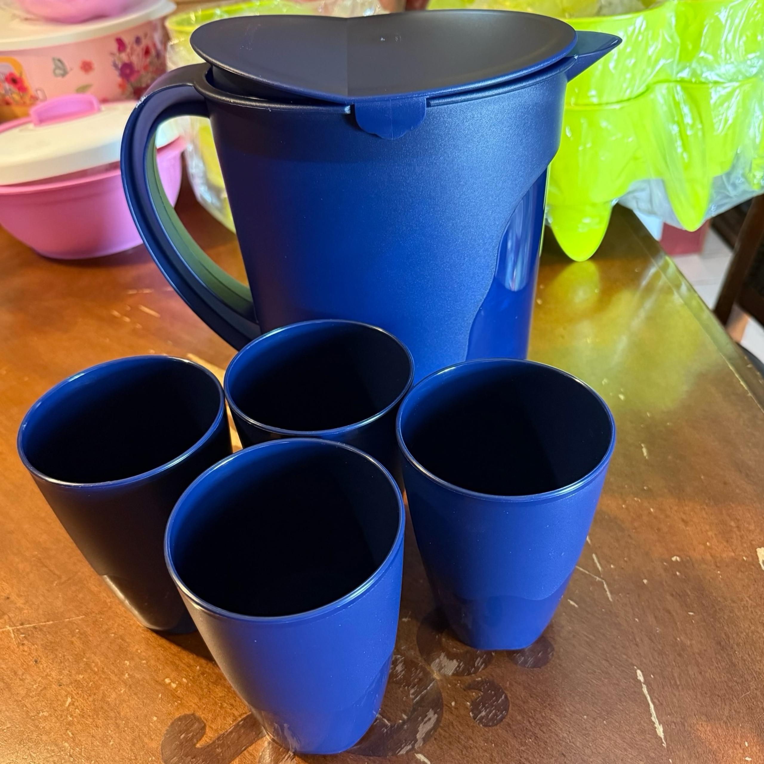 Tupperware Pitcher and Tumblers