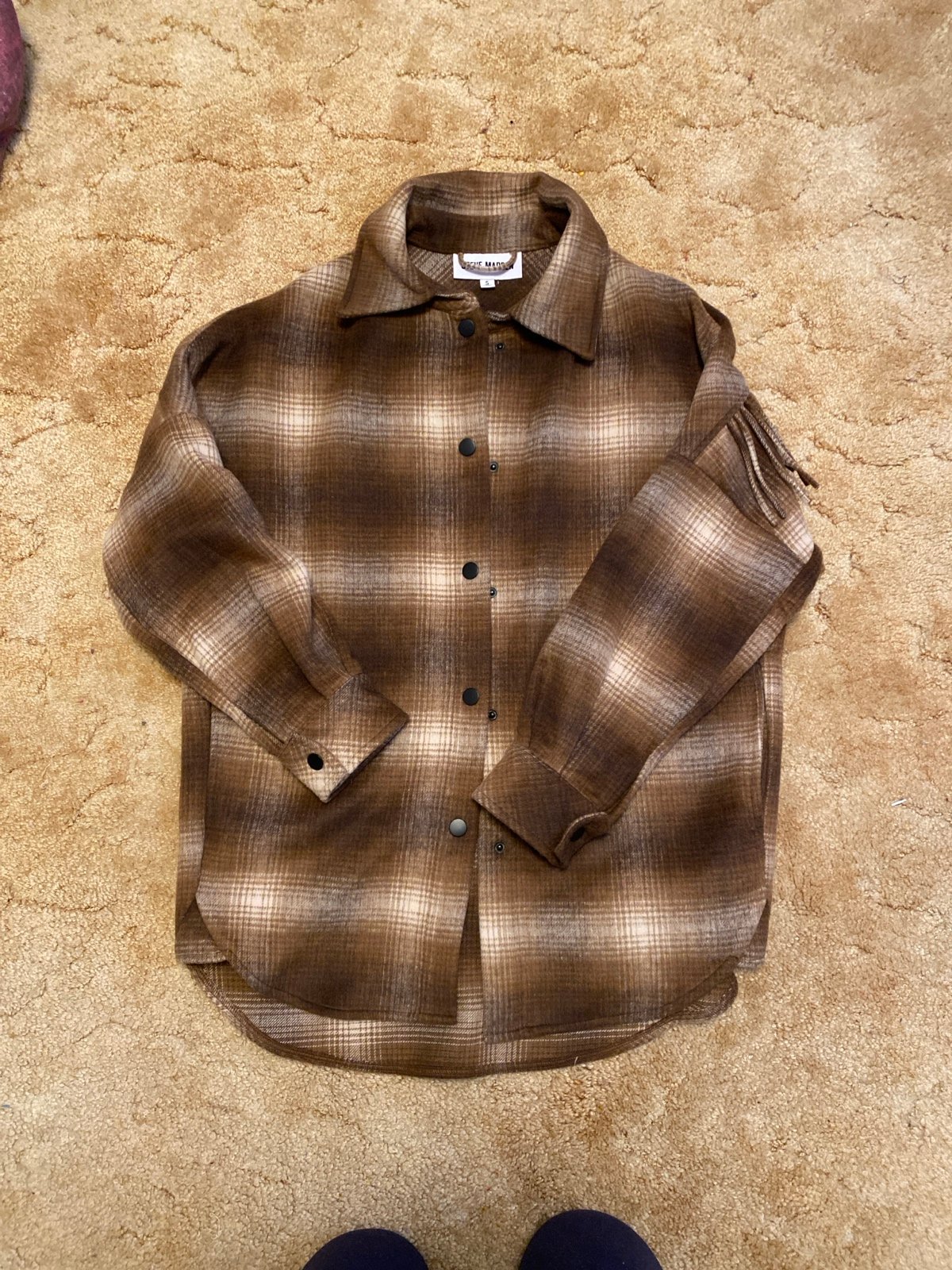 Steve Madden Plaid Fringe Shacket