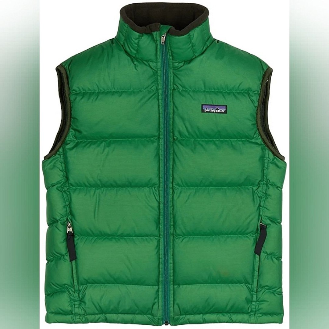 Patagonia Green Down Insulated Puffer Vest Kids Youth XL 14 Or Women Xs / S