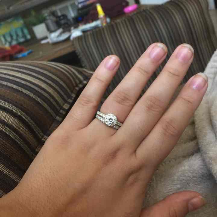 REDUCED 14K Solid Gold CZ ENGAGEMENT SET