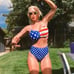 Nwt , Lavishly Paris Sexy Fun 4th of July Swimsuit. Size Medium