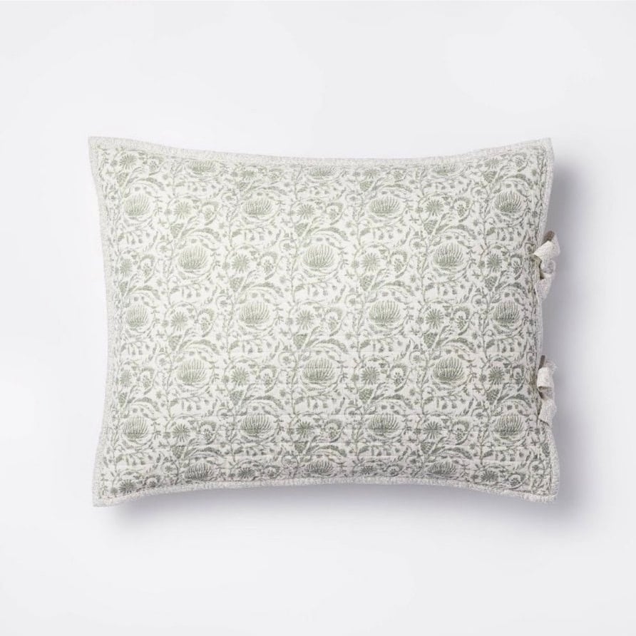 Queen Standard Decorative Border Cotton Sham Green-Threshold Studio McGee