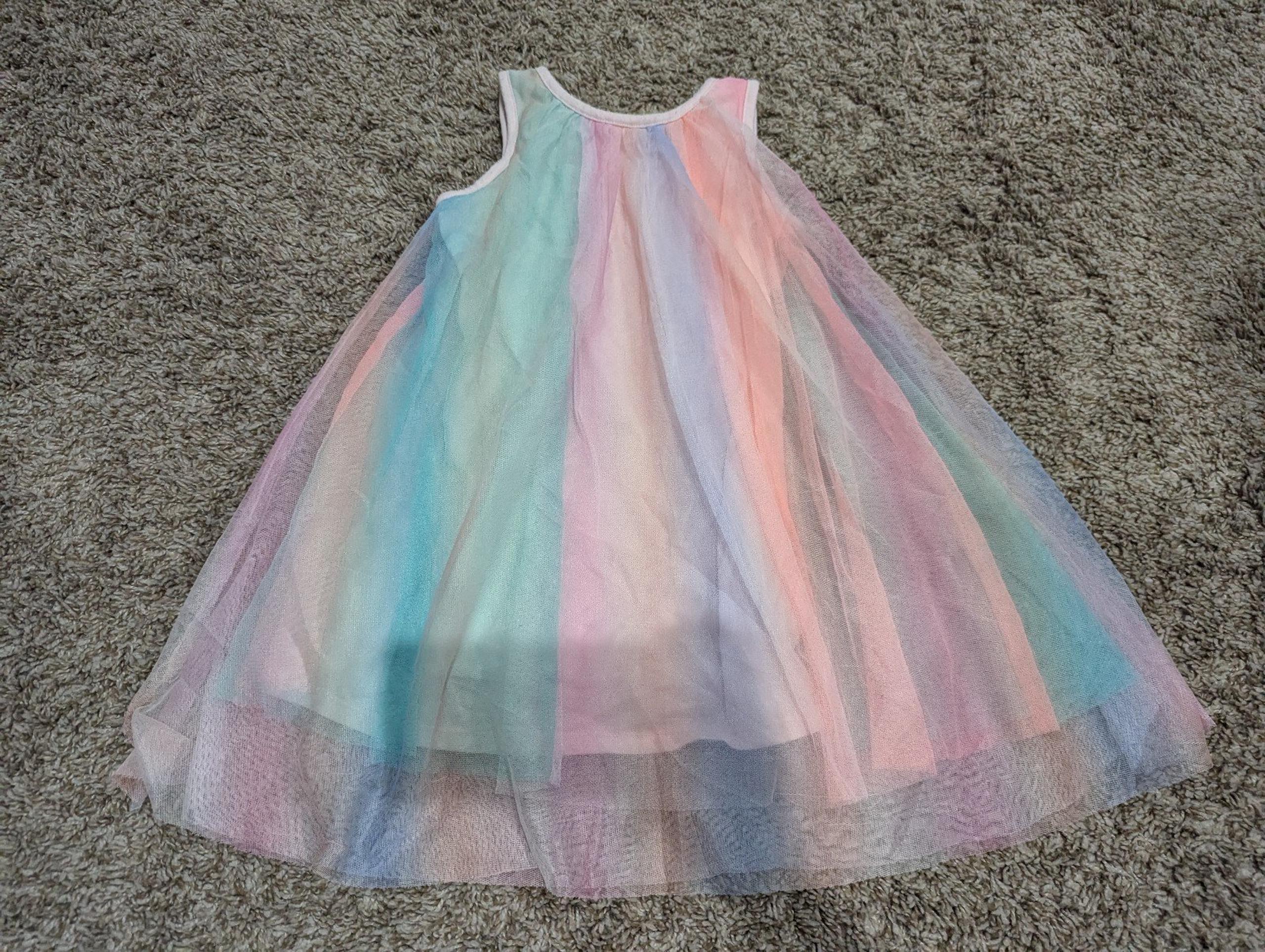 4t Cat & Jack rainbow tulle dress spring summer Easter birthday