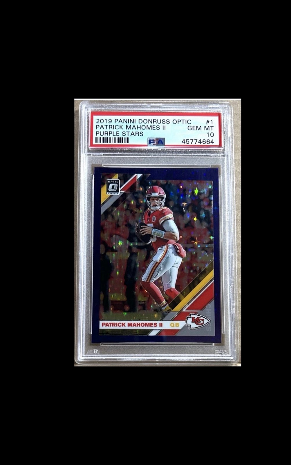 2019 Donruss Optic Purple Stars /25 Patrick Mahomes PSA 10
