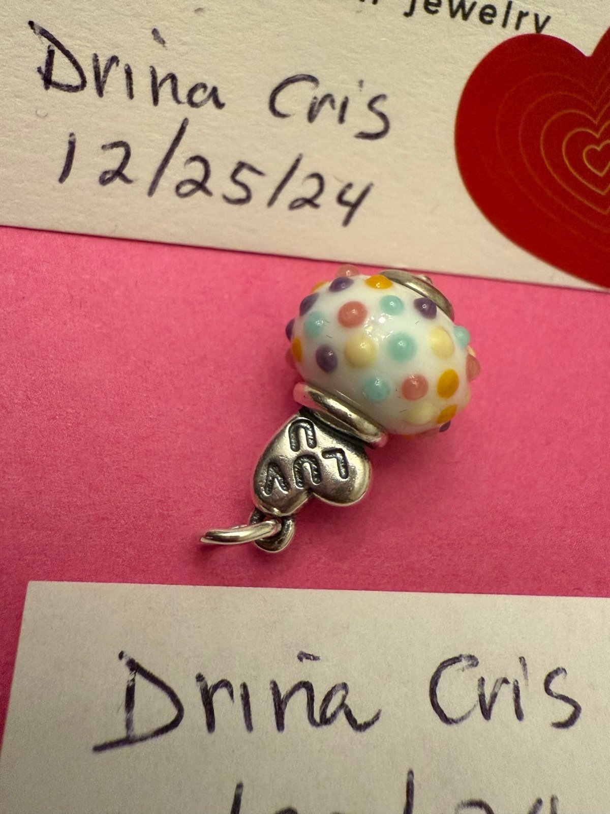 James Avery glass charm like new - detail