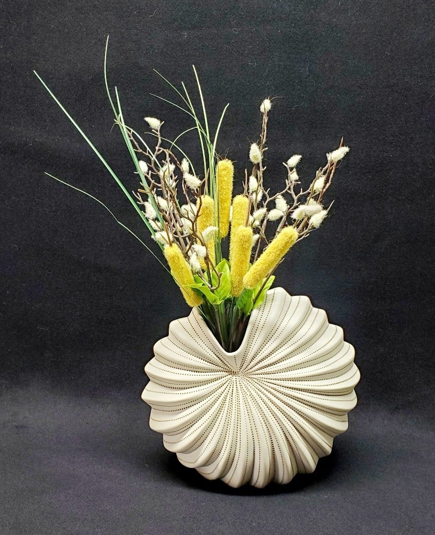 SHIPS FREE! Porcelain Sand Palm Vase