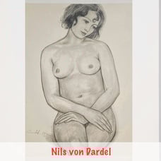 Vintage 1930 Nils Von Pardel Impressionists “Female Nude” Print Ink On Paper