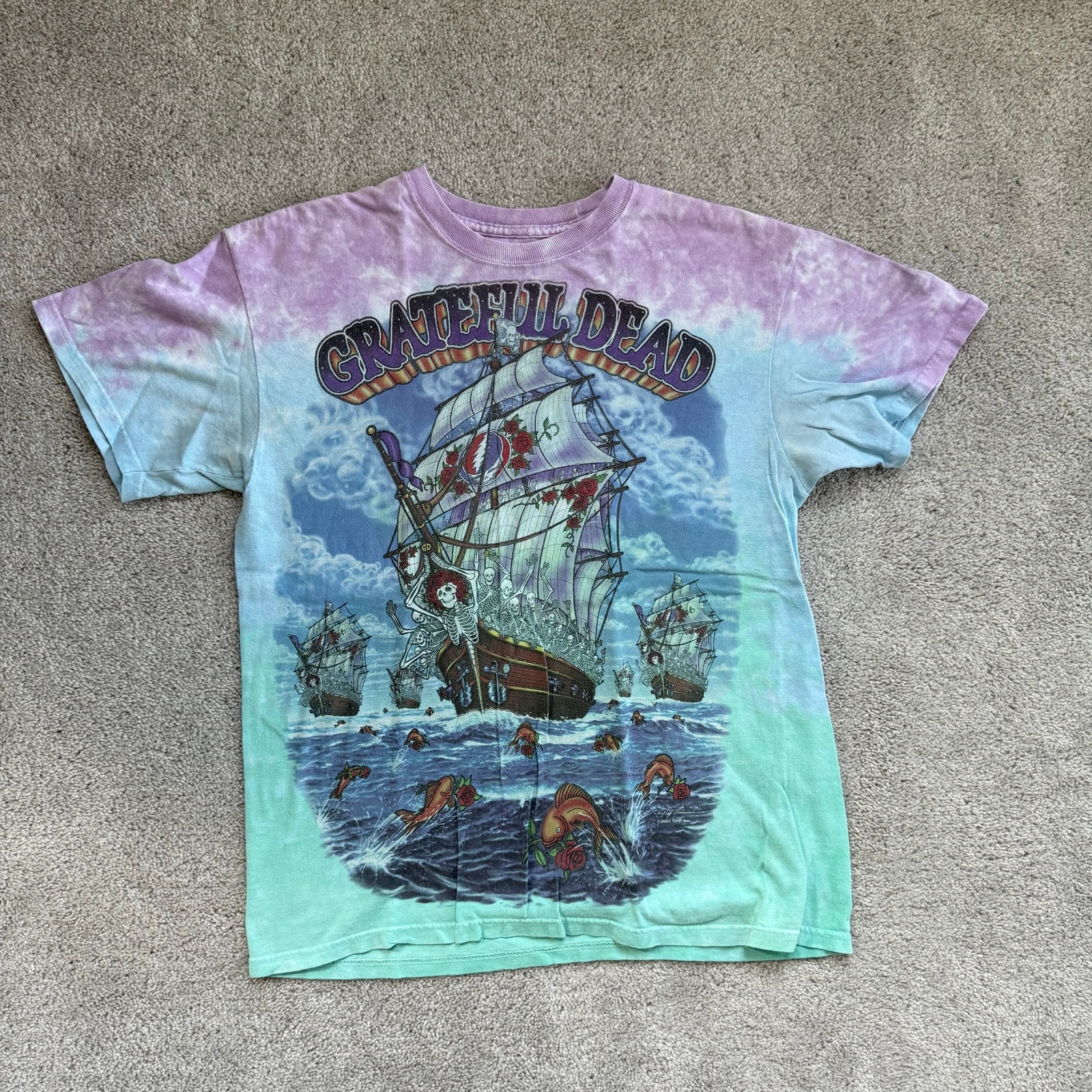 Vintage Grateful Dead Ship Of Fools Tie Dye Shirt