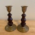Brass wood candle holder home deco