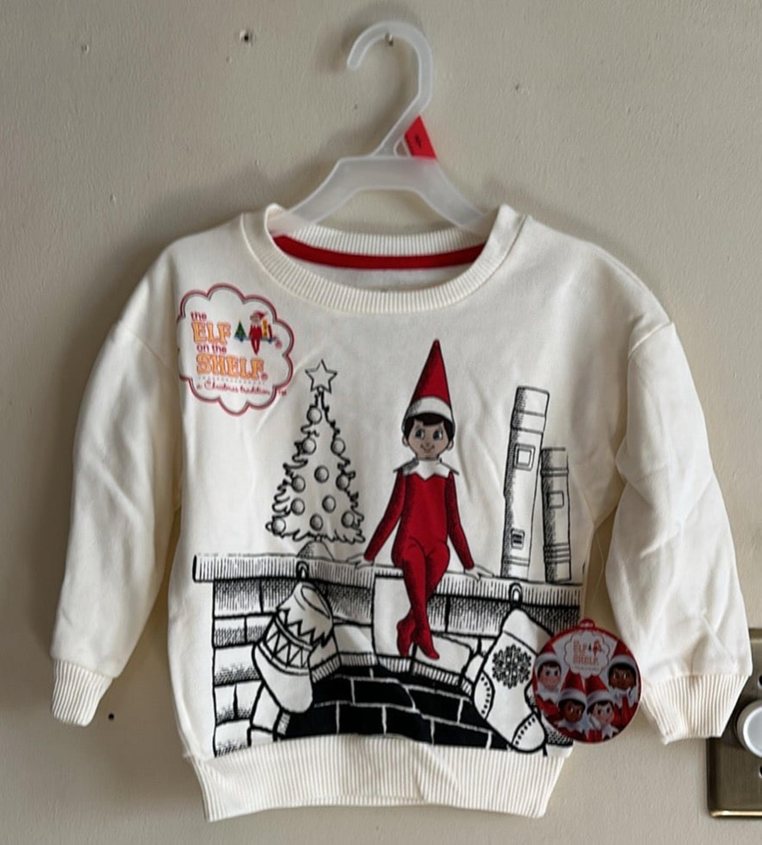 Elf On The Shelf Toddler Boys Sweatshirt Cream 2T NWT
