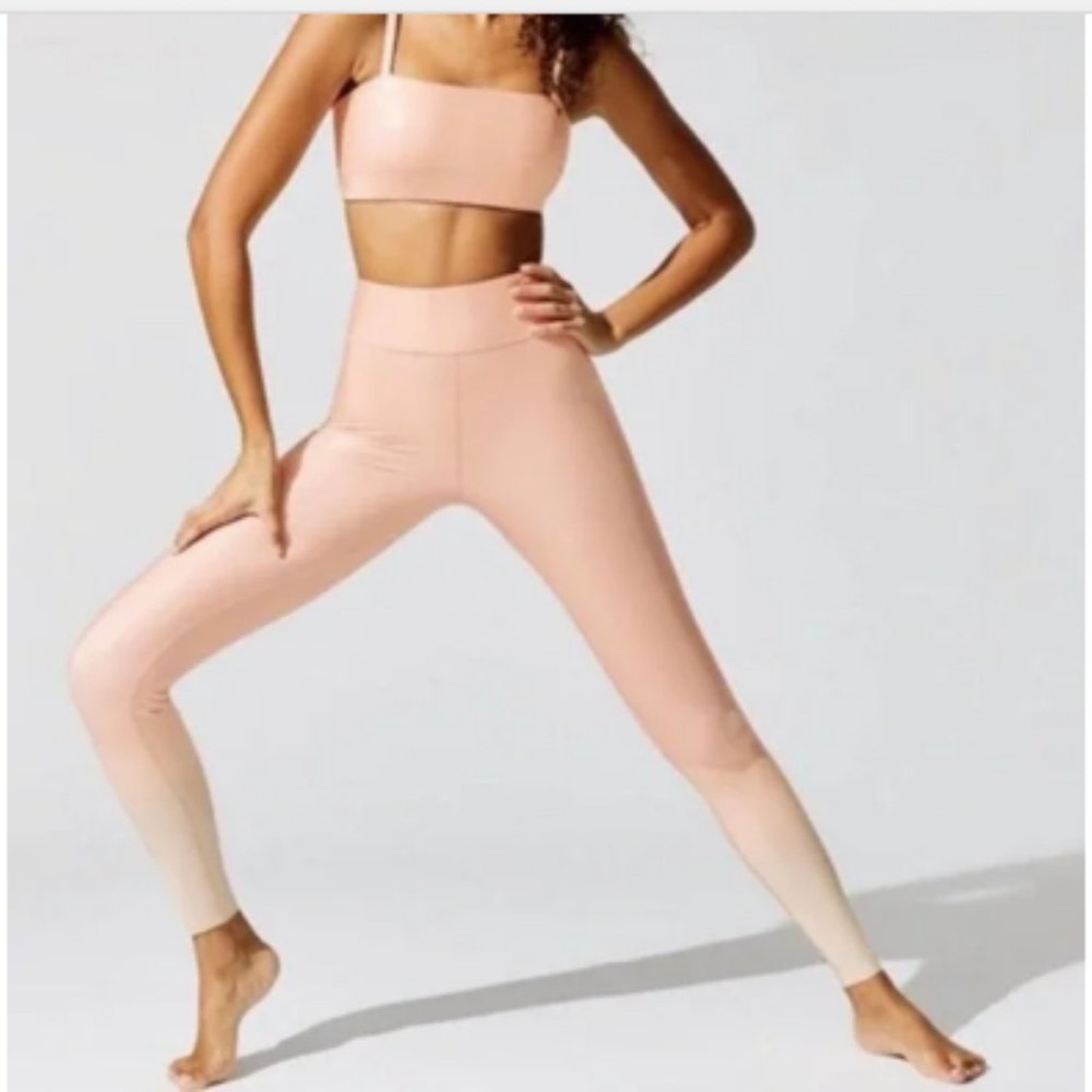 Carbon38 The Cristalline Shimmer Ombre High Waisted Ankle Leggings Size Large