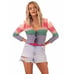 Free People Troublemaker Cardigan Sz Large Rainbow Retail 100