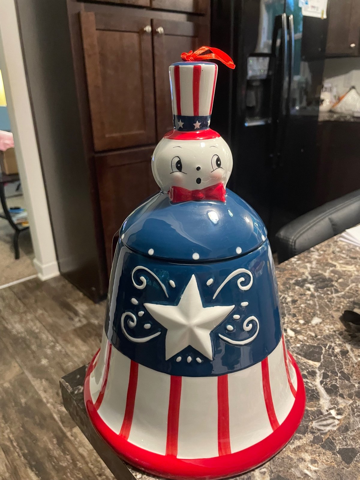 johanna parker 4th of july Patriotic Bell Cookie Jar Large