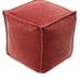 Costa Velvet Pouf Blush - Threshold™: Modern Square Upholstered Footstool,