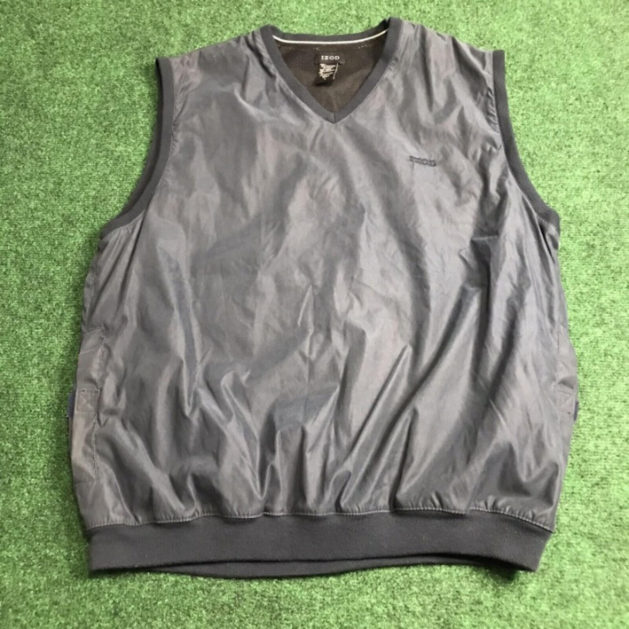 Izod Men's Pullover Vest Navy Blue V Neck Windbreaker Golf Sleeveless Size Large