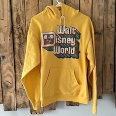 Walt Disney World Theme Park Exclusive Hoodie Retro Yellow Size Medium