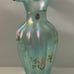 Fenton Ruffled Rim Large Iridescent Mist Green Vase