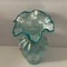 Fenton Ruffled Rim Large Iridescent Mist Green Vase