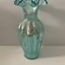 Fenton Ruffled Rim Large Iridescent Mist Green Vase