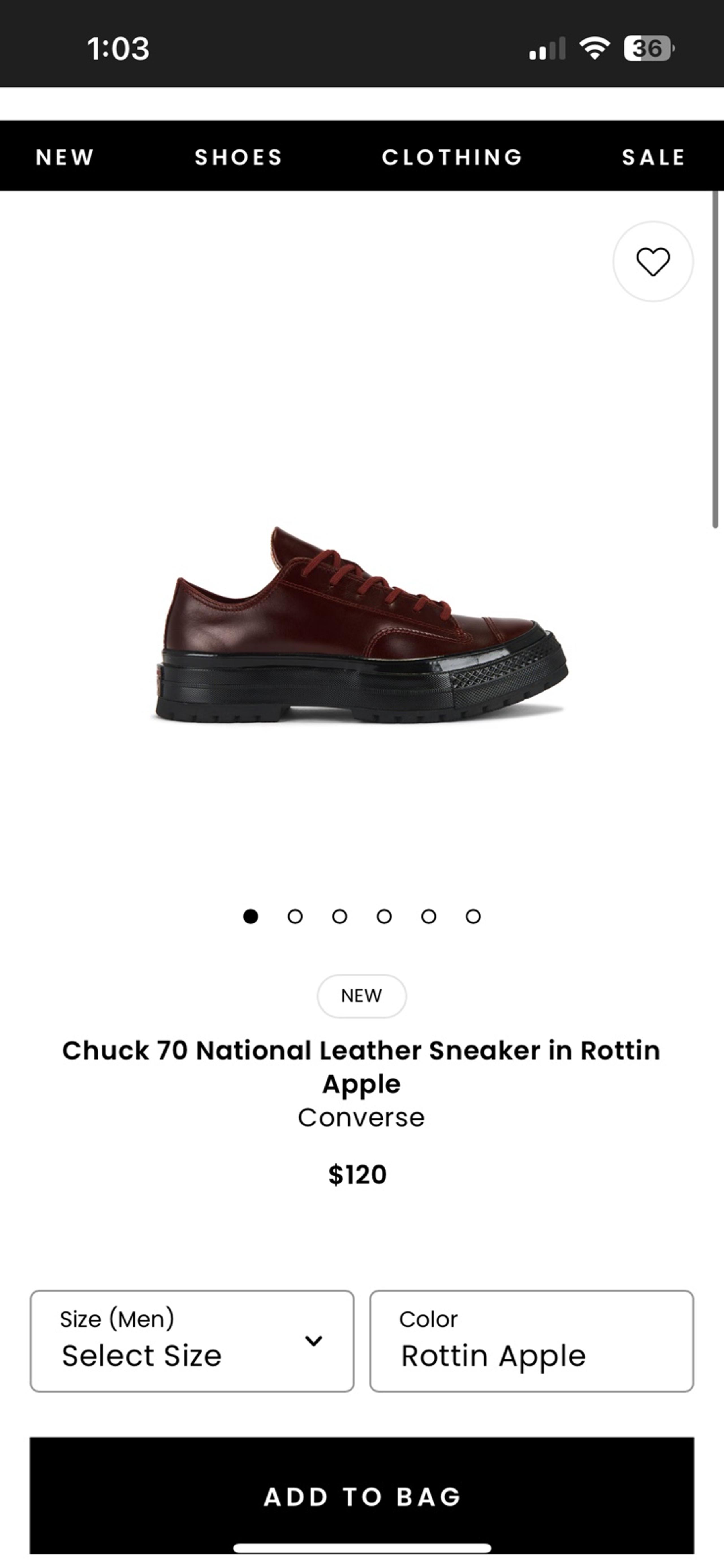 Converse Chuck 70 leather sneaker men’s 12