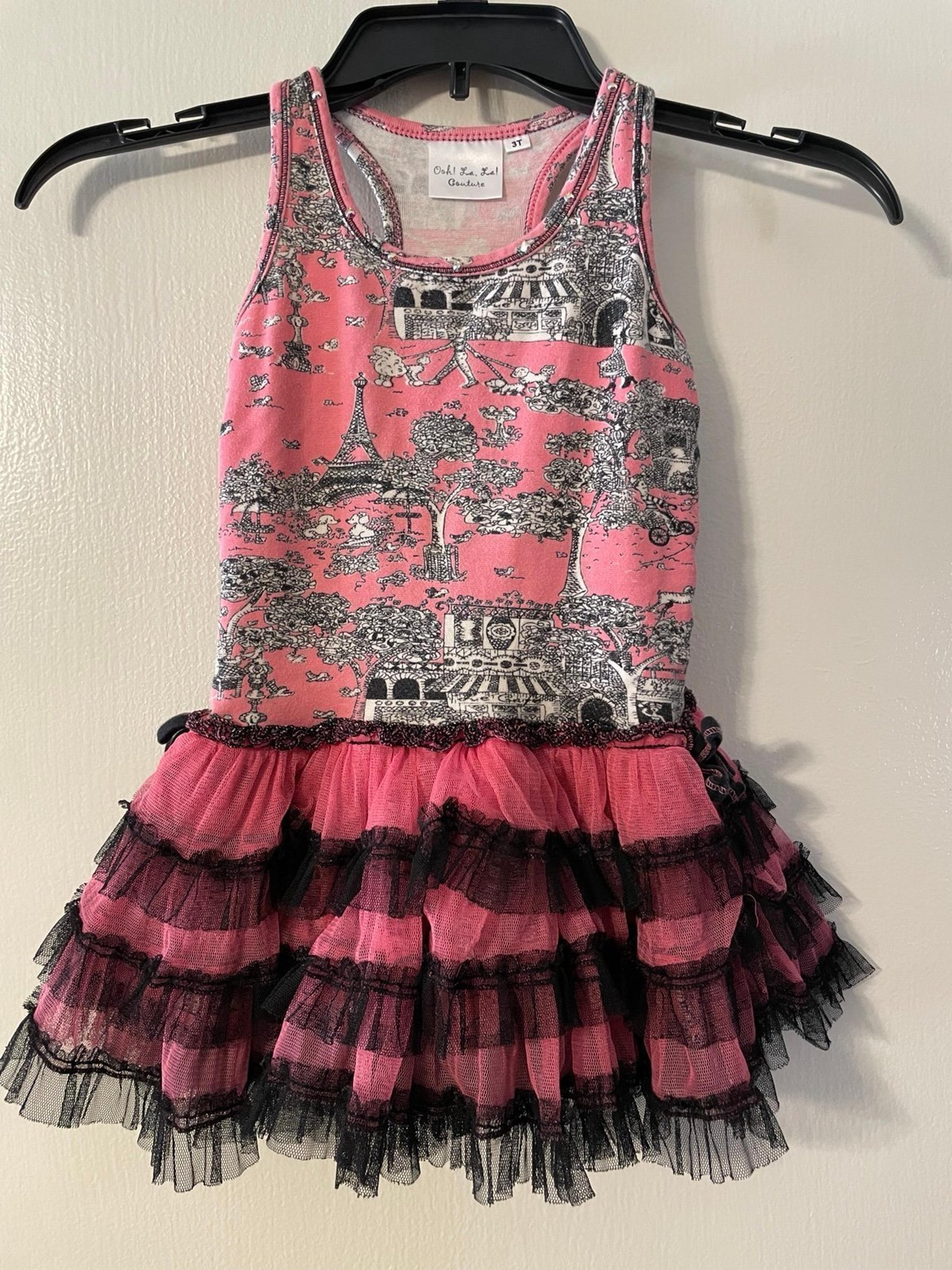 ooh la la couture pink ruffle dress 3T