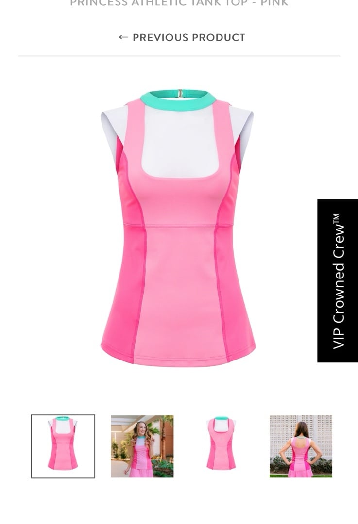Small NWOT AFTER MIDNIGHT PRINCESS ATHLETIC TANK TOP - PINK