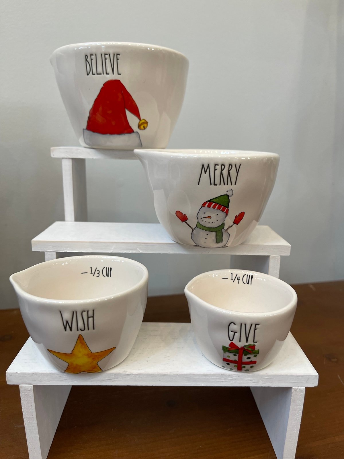 Rae Dunn BELIEVE measuring cups