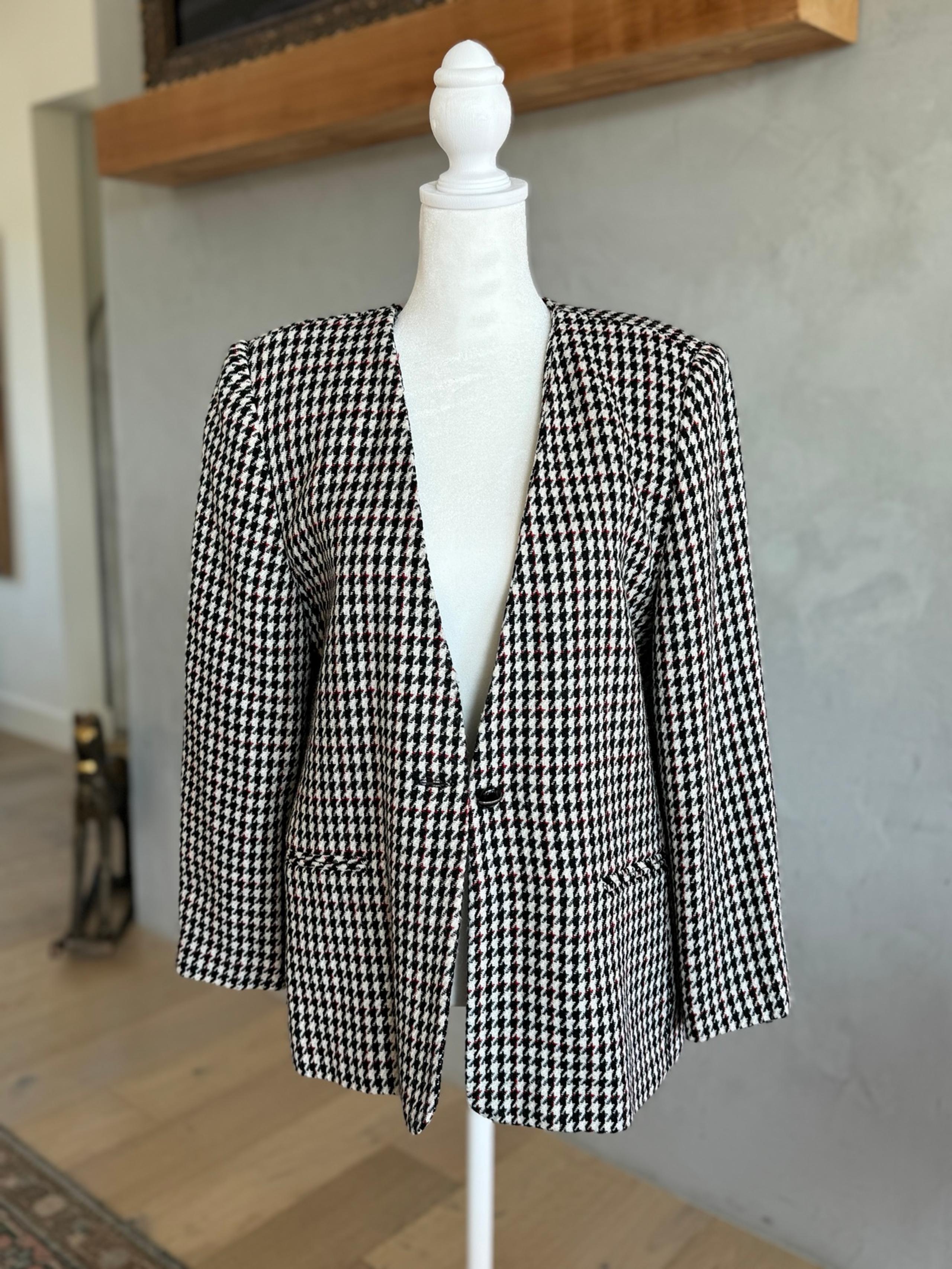 Vintage Herringbone Blazer w/ Red Detail Fundamental Things